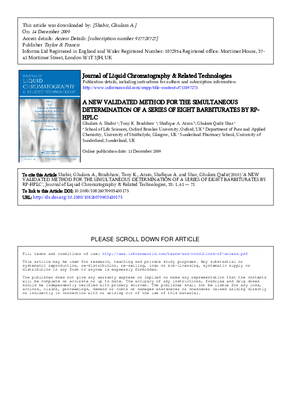 (PDF) A NEW VALIDATED METHOD FOR THE SIMULTANEOUS DETERMINATION OF A ...