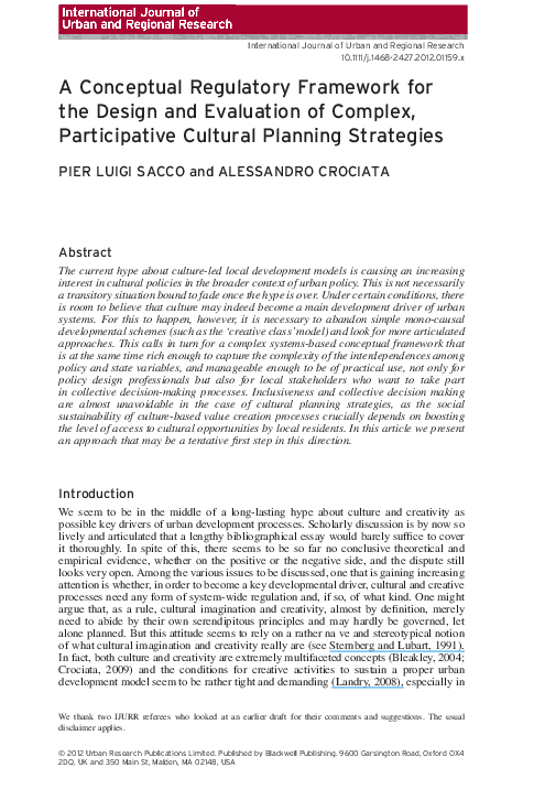 (PDF) A Conceptual Regulatory Framework for the Design and Evaluation ...