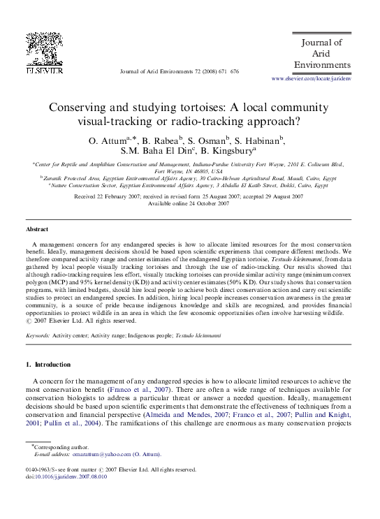 (PDF) Conserving and studying tortoises: A local community visual ...