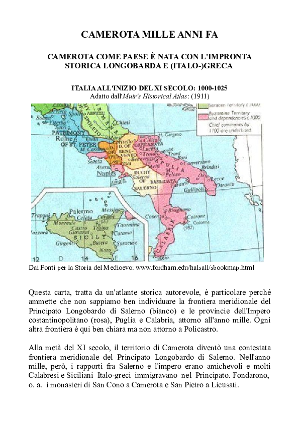 Camerota Mille Anni Fa Michael Shano Academia Edu