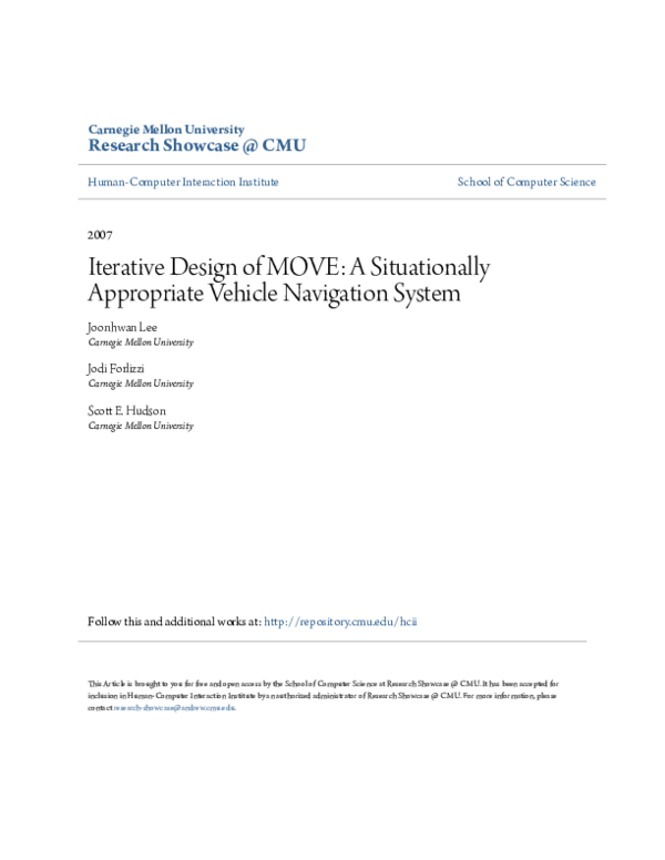 (PDF) Iterative design of MOVE: A situationally appropriate vehicle ...