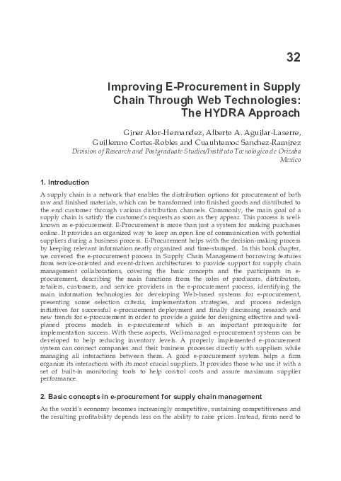 (PDF) Improving E-Procurement in Supply Chain Through Web Technologies ...