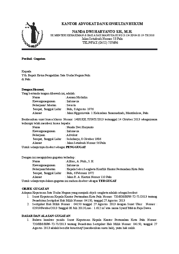 Contoh Surat Gugatan Sengketa Tanah Pdf Nusagates Contoh Surat Gugatan Sengketa Tanah Pdf Nusagates