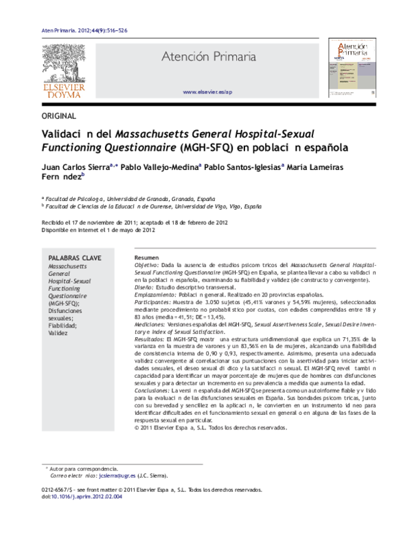 (PDF) Validación del Massachusetts General Hospital-Sexual Functioning ...