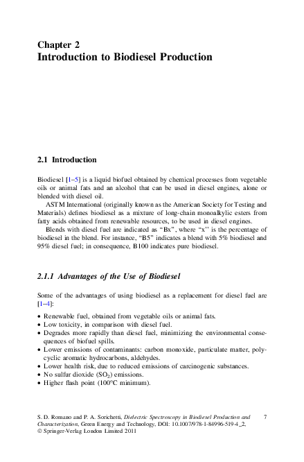 (PDF) Introduction to Biodiesel Production
