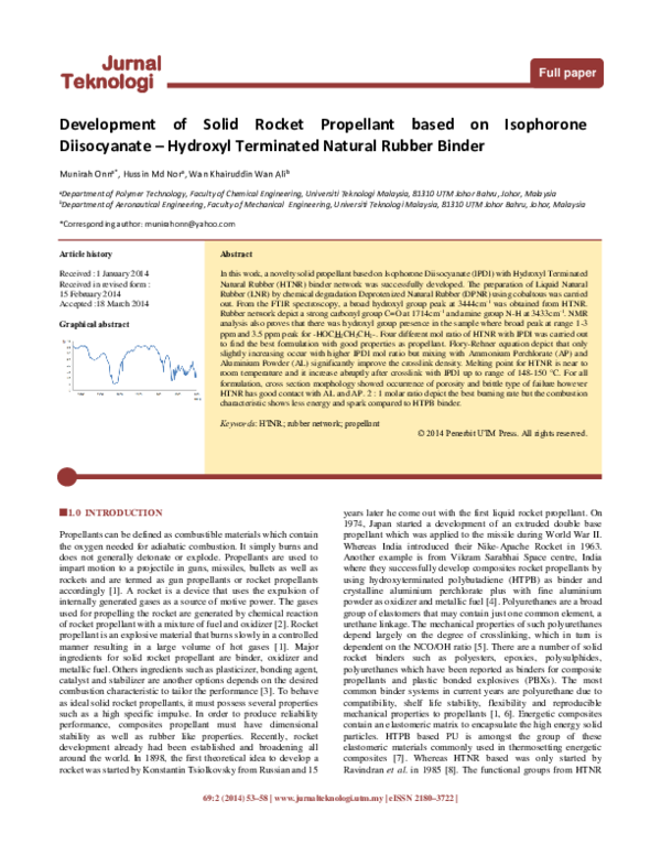 (PDF) Development of Solid Rocket Propellant based on Isophorone ...