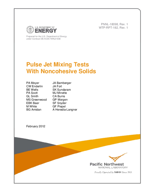 (PDF) Pulse Jet Mixing Tests With Noncohesive Solids Jessi Heredia