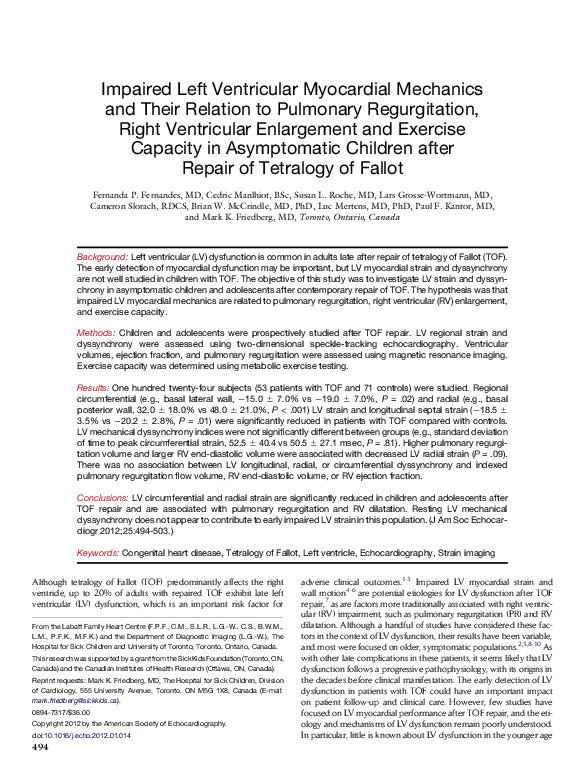 (PDF) Impaired Left Ventricular Myocardial Mechanics and Their Relation ...