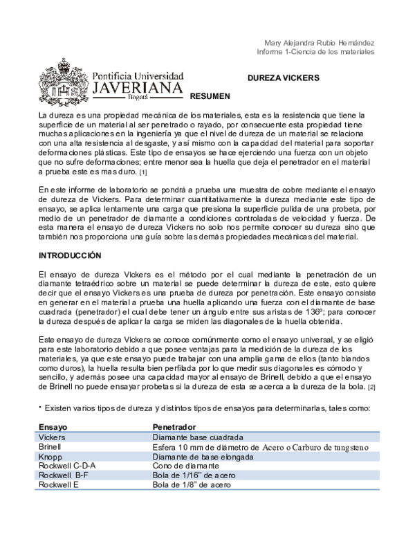 (DOC) DUREZA Vickers