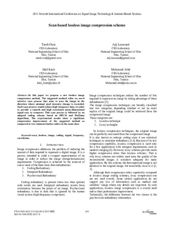 (PDF) Scan Based Lossless Image Compression Scheme