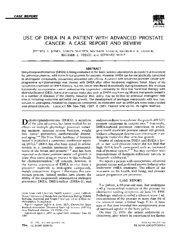 (PDF) Use of dhea in a patient with advanced prostate cancer A case report and review Richard
