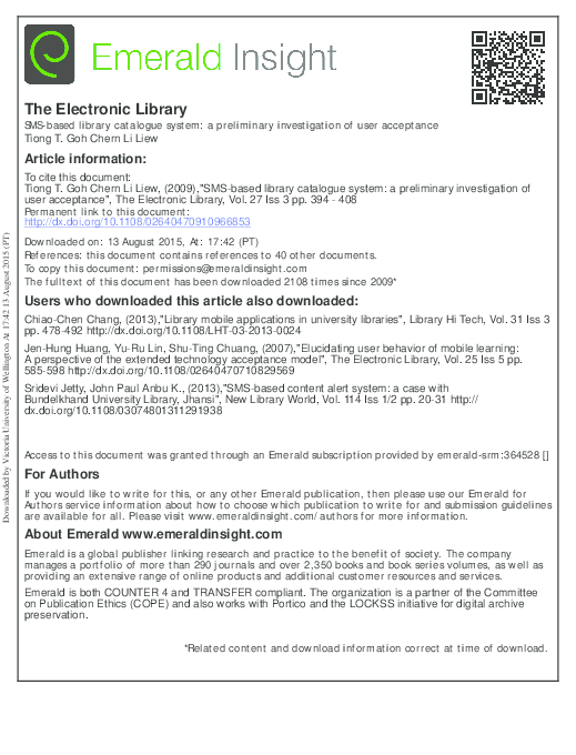 (PDF) SMS-based library catalogue system: a preliminary investigation ...