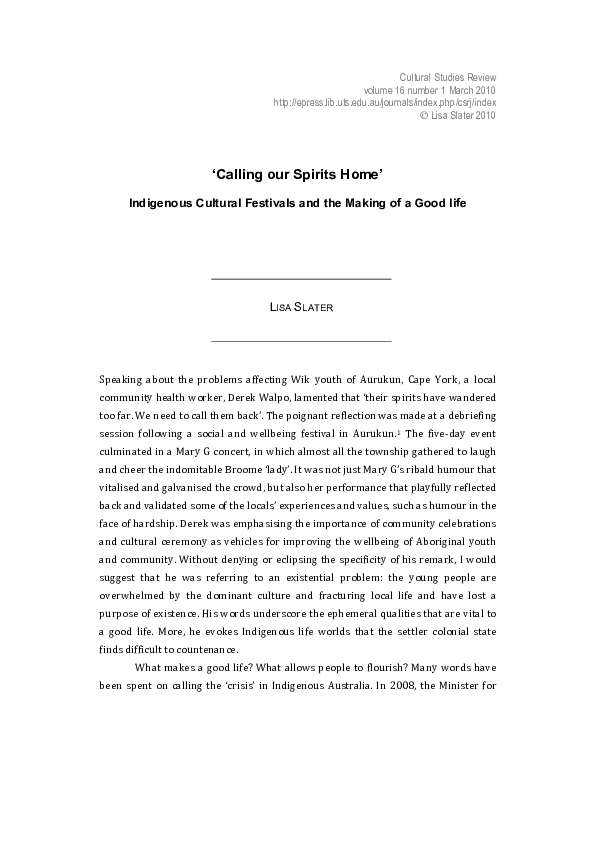 PDF) Co-developing Indigenous seasonal calendars to support 'healthy  Country, healthy people' outcomes | Emma Woodward - Academia.edu