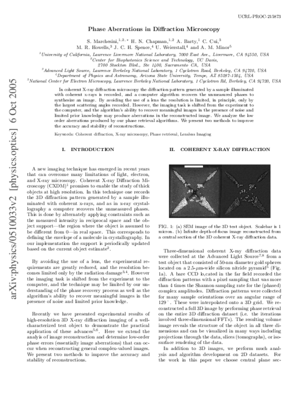 (PDF) Phase Aberrations in Diffraction Microscopy