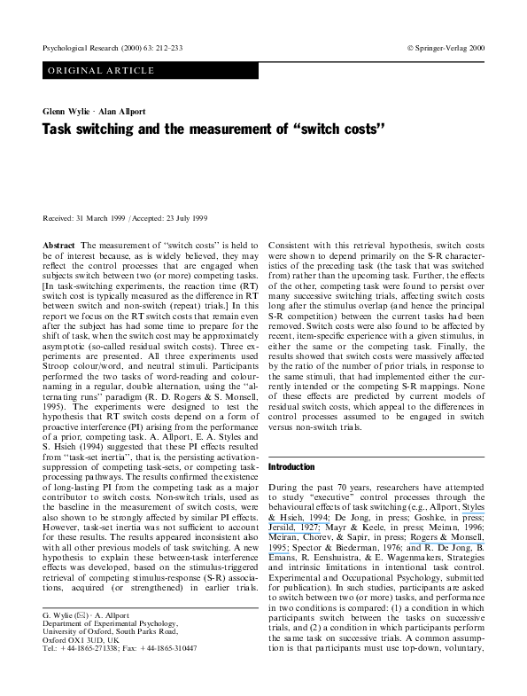 Task switching essay picture