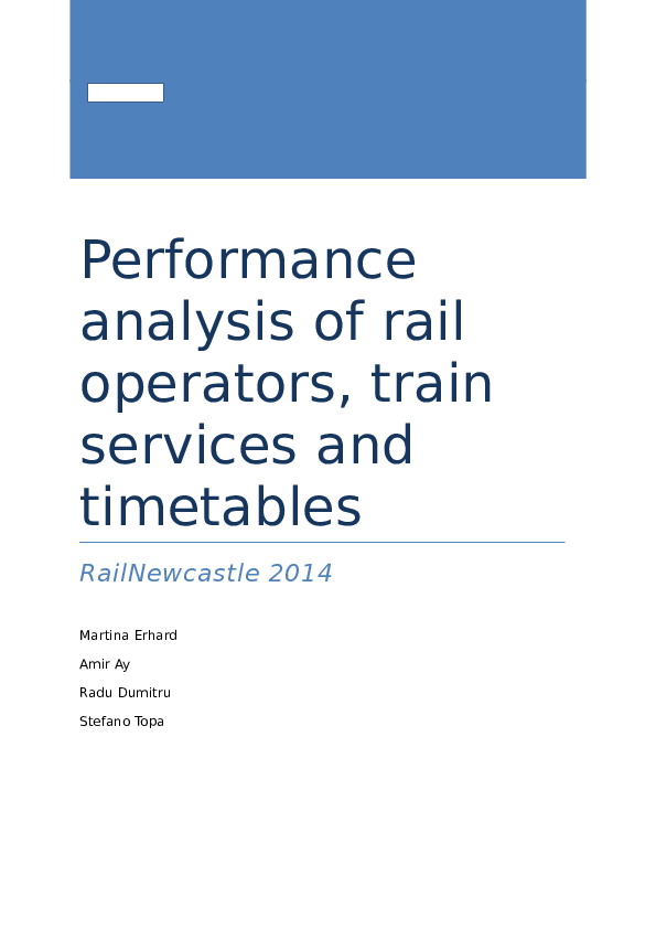 (DOC) Performance analysis of rail operators, train services and timetables