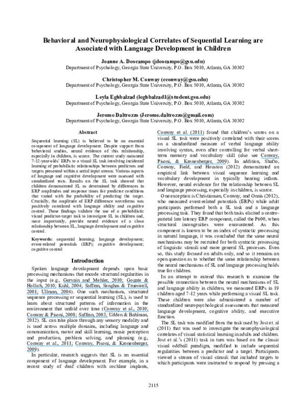 (PDF) Behavioral and neurophysiological correlates of episodic coding ...