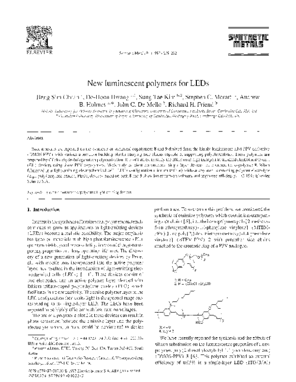(PDF) New luminescent polymers for LEDs