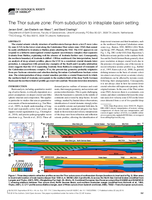 The Thor suture zone: From subduction to intraplate basin setting