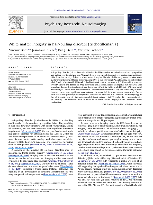 Trichotillomania dsm 5 image