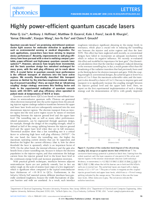 (PDF) Quantum Cascade Lasers with ultra-strong coupling injection