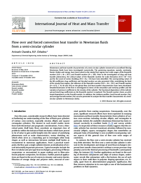 (PDF) Flow over and forced convection heat transfer in Newtonian fluids ...