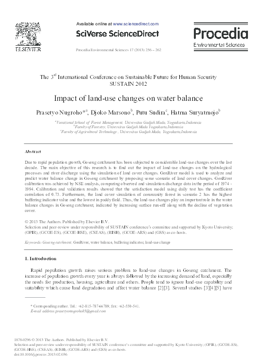 (PDF) Impact of Land-use Changes on Water Balance