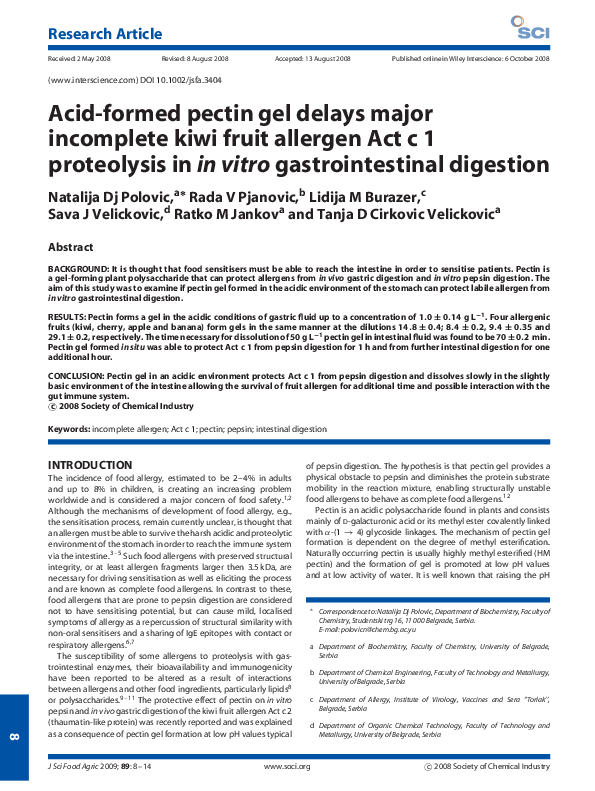 (PDF) Acidformed pectin gel delays major kiwi fruit
