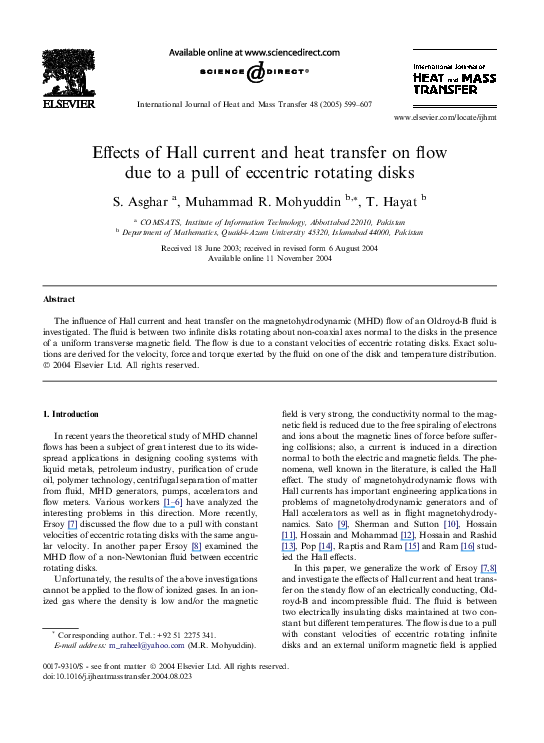 (PDF) Effects of Hall current and heat transfer on flow due to a pull ...