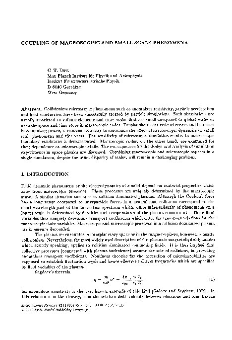 (PDF) Coupling of macroscopic and small scale phenomena