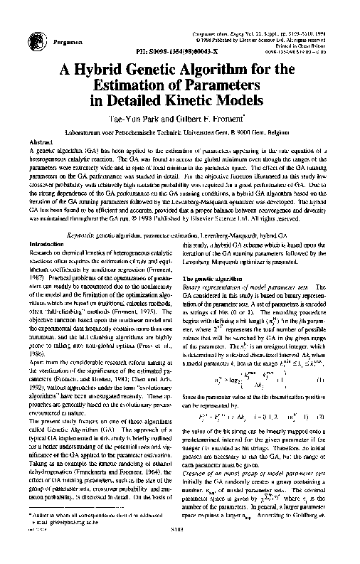 (PDF) A hybrid genetic algorithm for the estimation of parameters in ...