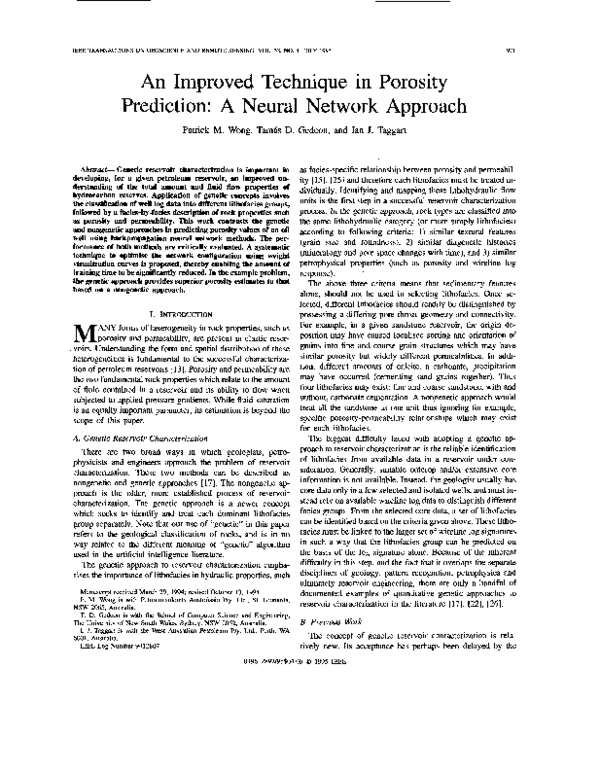 (PDF) An improved technique in porosity prediction: a neural network ...