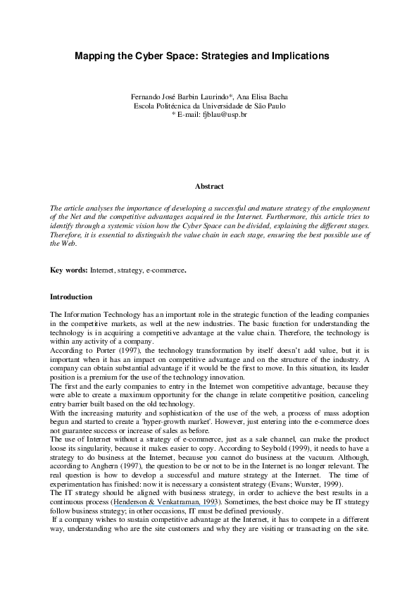 (PDF) Mapping the Cyber Space: Strategies and Implications