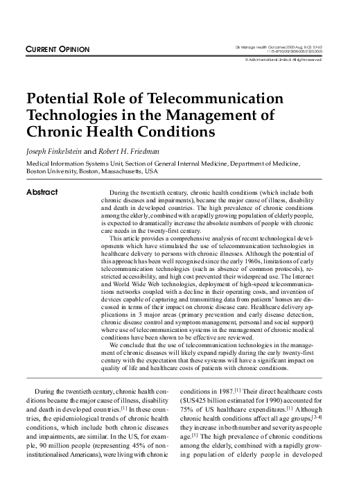 (PDF) Potential Role of Telecommunication Technologies in the ...