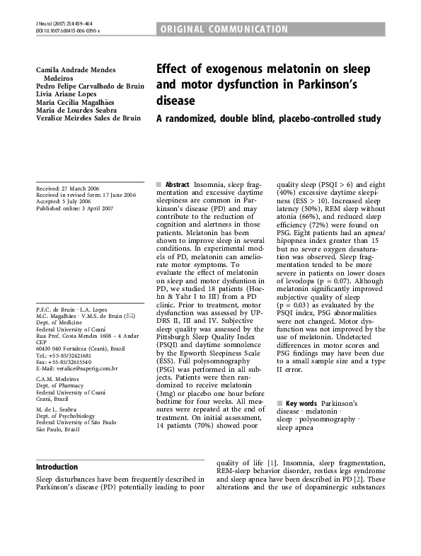 (PDF) Parkinson’s Disease A Narrative Review on Potential Molecular