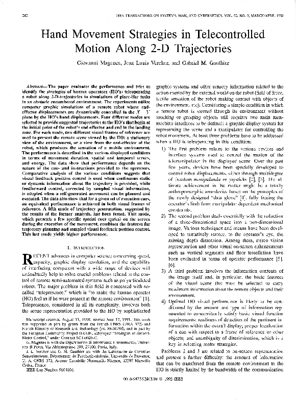 (PDF) Hand movement strategies in telecontrolled motion along 2-D ...