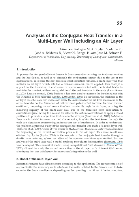 (PDF) Analysis of the conjugate heat transfer in a multi-layer wall ...