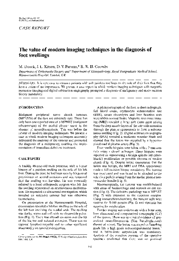 (PDF) The value of modern imaging techniques in the diagnosis of foot ...
