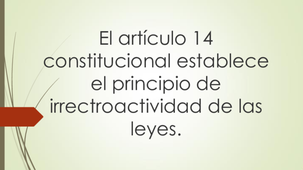 (PDF) EL ARTÍCULO 14 CONSTITUCIONAL ESTABLECE EL PRINCIPIO DE
