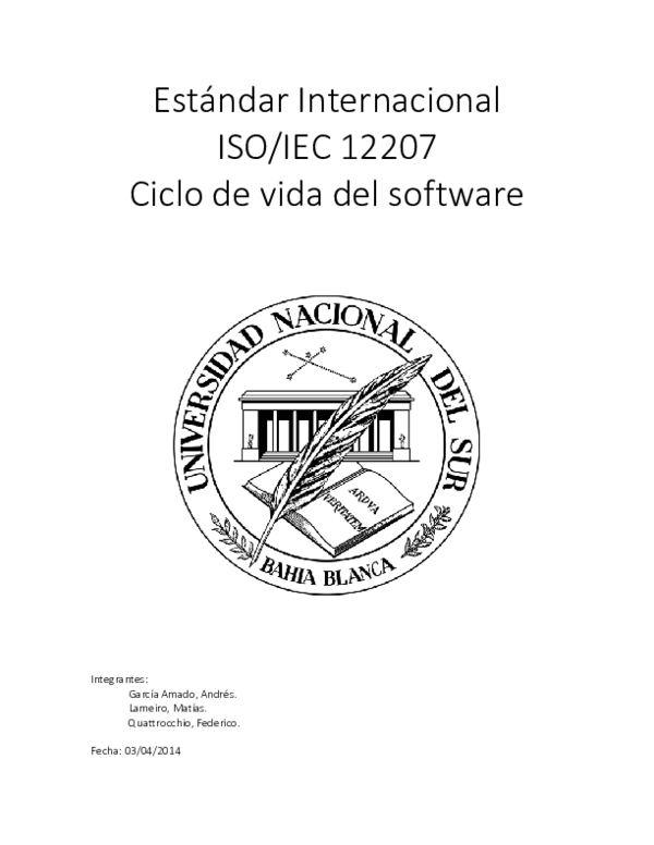 (PDF) Estándar Internacional ISO/IEC 12207 Ciclo de vida del software