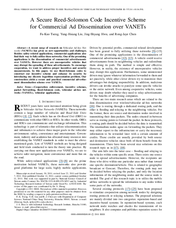 (PDF) A Secure Reed–Solomon Code Incentive Scheme for Commercial Ad ...