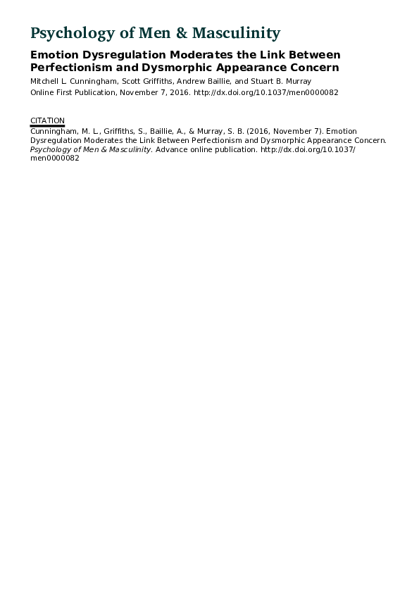 (PDF) Emotion regulation moderates the link between perfectionism and ...