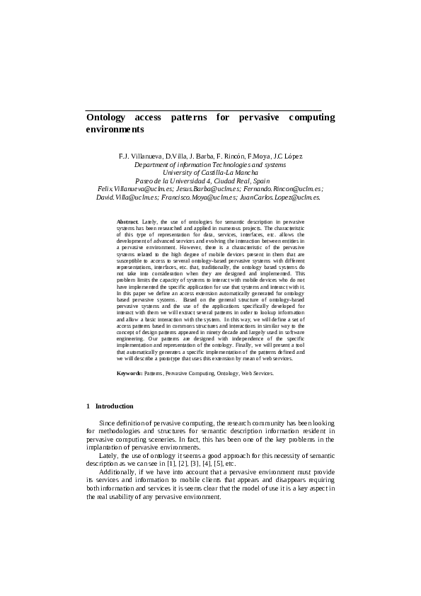 (PDF) Ontology access patterns for pervasive computing environments