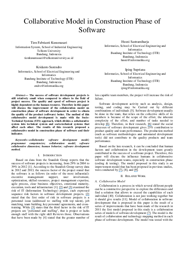 (PDF) Collaborative Model in Construction Phase of Software