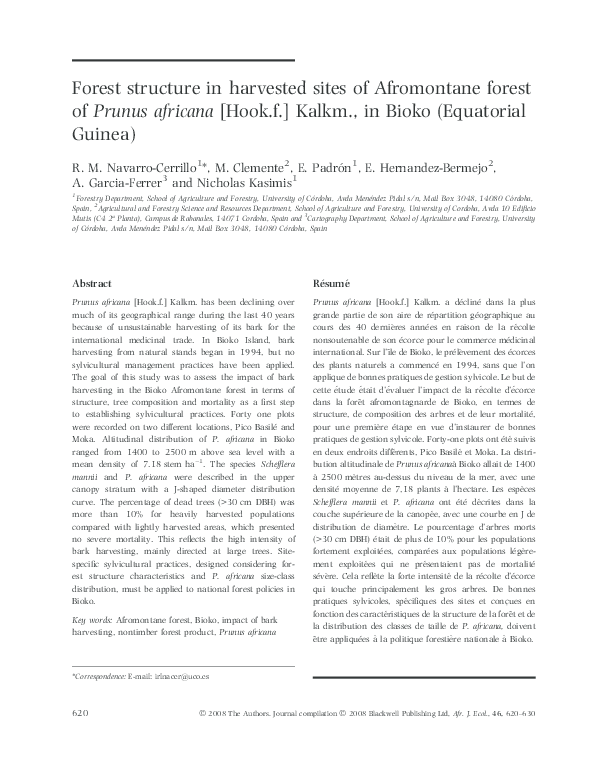 (PDF) Forest structure in harvested sites of Afromontane forest of
