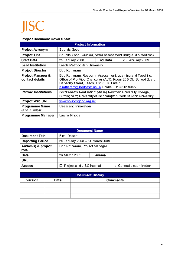 (DOC) Sounds Good final report - Appendix B