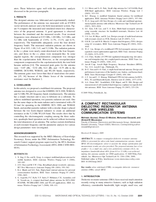 (PDF) A compact rectangular dielectric resonator antenna for UWB ...
