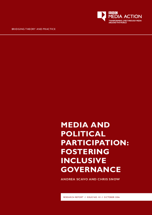 (PDF) Media and Political Participation: fostering Inclusive Governance