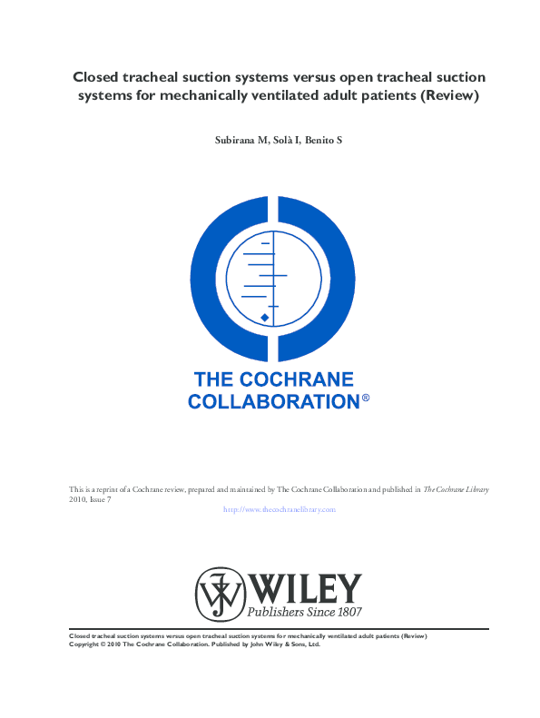 (PDF) Closed Tracheal Suction Systems Versus Open Tracheal Suction ...