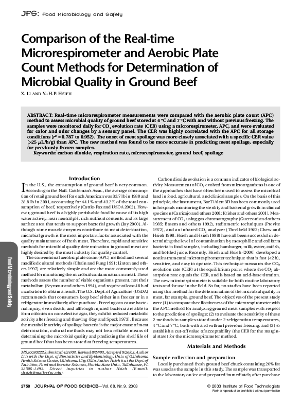 (PDF) Comparison of the Real-time Microrespirometer and Aerobic Plate ...